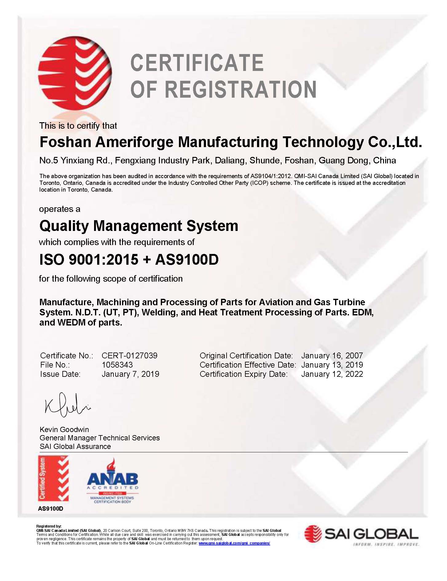 ISO 9001:2015 + AS9100D EN